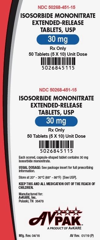 Isosorbide Mononitrate Tablet Extended Release