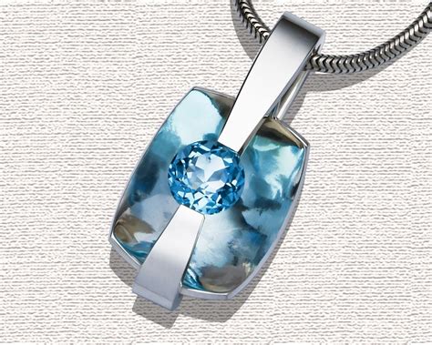 Argentium Silver And Swiss Blue Topaz Pendant