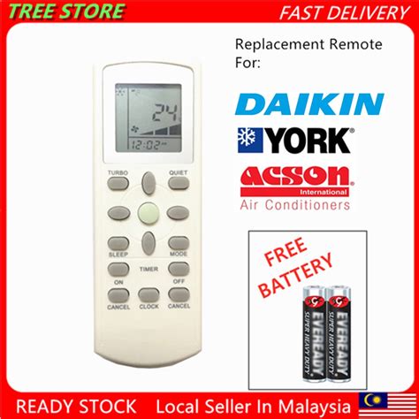 Remote Control For DAIKIN Air Cond Daikin York Acson FREE BATTERY