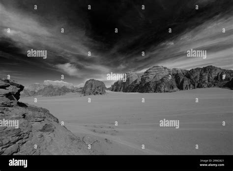 Overview Of The Desert At Wadi Rum Unesco World Heritage Site Jordan