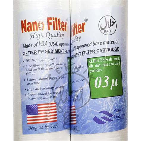 Jual SEDIMEN FILTER AIR NANO FILTER 3 MICRON 10 INCH CARTRIDGE BAGUS