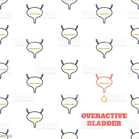 Overactive Bladder Organ Disease Awareness Medical Poster Stock