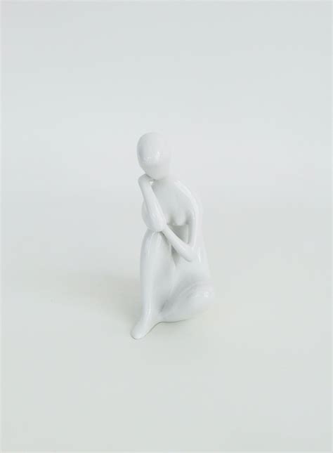 White Porcelain Royal Dux Stylized Nude Designed By Jitka Forejtova For Sale At StDibs