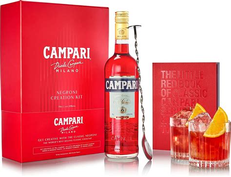 Campari Negroni Kit Includes Campari 70cl 2 Negroni Glasses Barspoon