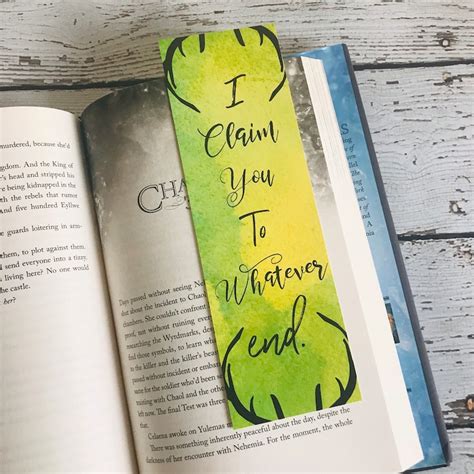 Throne Of Glass Bookmark To Whatever End Bookmark Heir Of Etsy