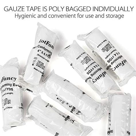 LotFancy Gauze Bandage Roll 36 Count Gauze Wrap 4 X 4 Yards