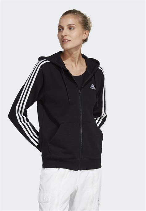 Adidas Sportswear Essentials 3 Stripes Regular Full Zip Sweatjacke Black Whiteschwarz