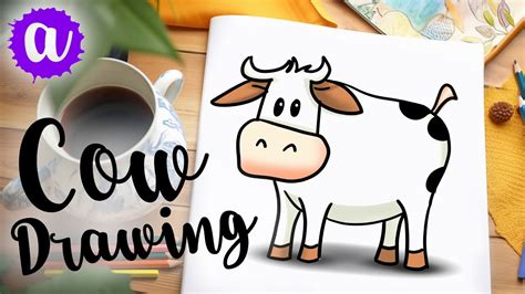 How To Draw A Cow Easy Kawaii Style Youtube