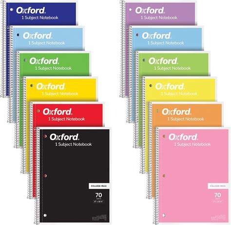 Amazon Oxford Spiral Notebook 12 Pack Bulk College Ruled Spiral