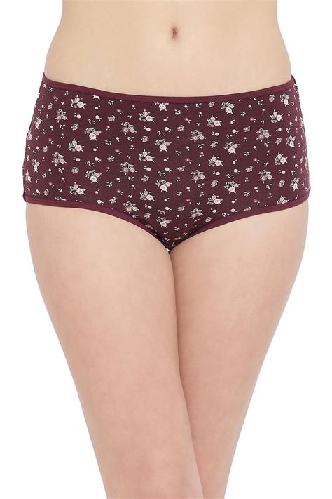 Buy High Waist Floral Print Hipster Panty In Dark Purple Cotton Online India Best Prices Cod