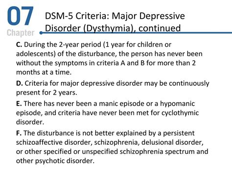 Persistent Depressive Disorder Dsm 5 Criteria