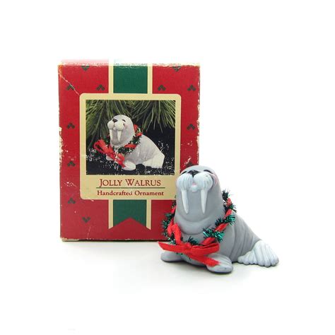 Hallmark Jolly Walrus Vintage 1988 Christmas Keepsake Ornament Brown