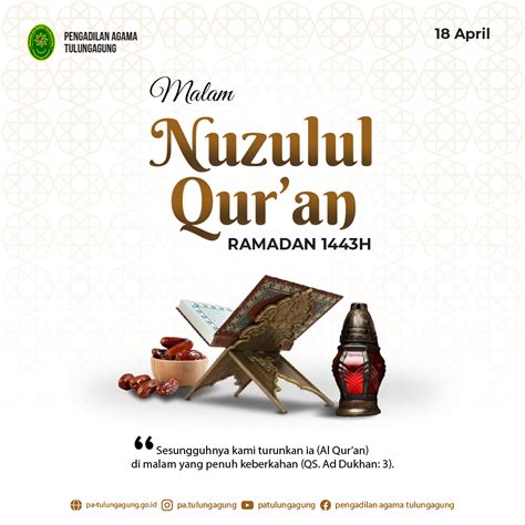 Peringatan Malam Nuzulul Quran Dari PA Tulungagung Senin 18 April 2022