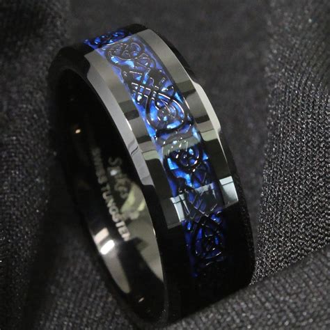 Tungsten Ring Beveled Edge Brushed Osmium — Unique Mens