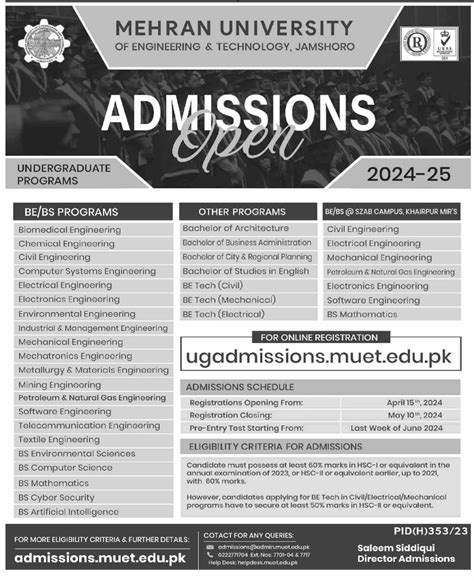 Muet Khair Pur Announces Bs Admission 2024 Online