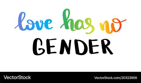 Love Has No Gender Gay Pride Slogan With Hand Vector Image