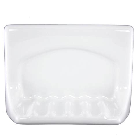 Wall Mount White Ceramic Tub Soap Dish In X In Plum Street Pottery