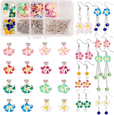 Amazon SUNNYCLUE 1 Box DIY 16 Pairs Polymer Clay 3D Flower Stud