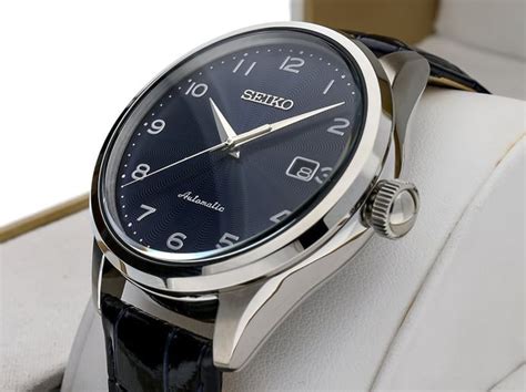 Seiko Automatic Srpc21k1 Blue Dial Dark Blue Leather Strap