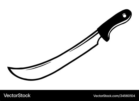 Machete monochrome tattoo concept Royalty Free Vector Image