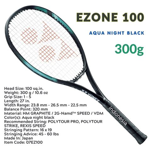 Jual Yonex EZONE 100 300g Aqua Night Black Racket Tennis GRIP