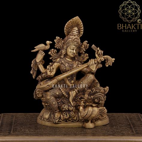 Brass Saraswati Statue Cm Big Goddess Saraswati Idol Goddess