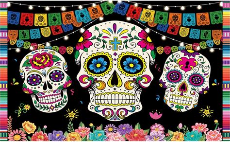 Allenjoy Telón de fondo del Día de los Muertos para fiesta mexicana