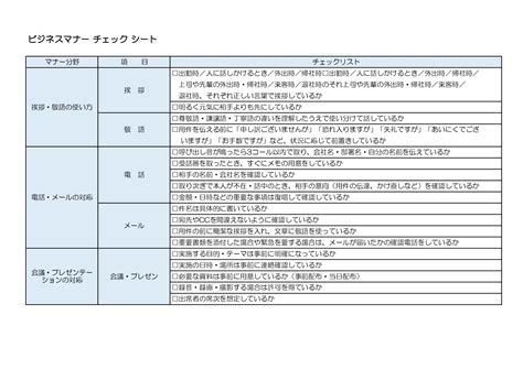 ビジネスマナーチェックシート（エクセル） テンプレート 給与計算ソフト「マネーフォワード クラウド給与」