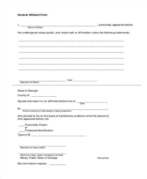 Free 50 Affidavit Forms In Pdf Ms Word Excel