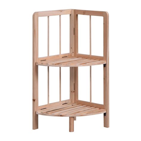 Mantraraj Tier Wooden Corner Shelf Free Standing Foldable