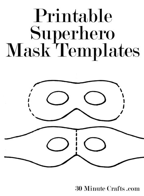 Printable Halloween Mask Templates - 30 Minute Crafts