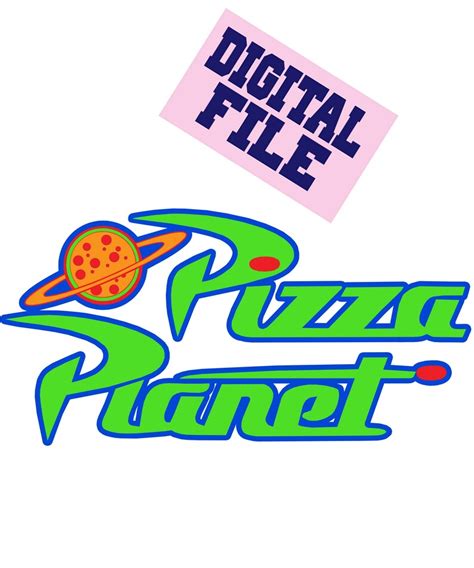 Svg And Png Pizza Planet Logo 3 Designs Instant Download Etsy