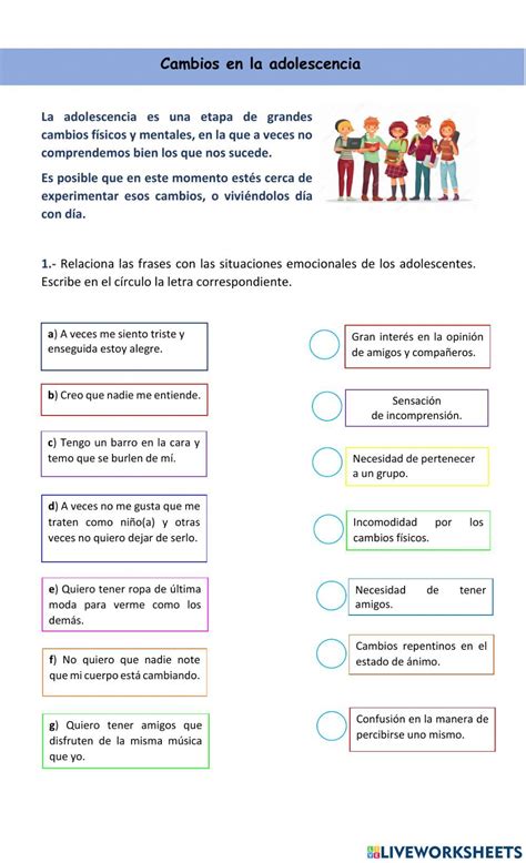 Cambios En La Adolescencia Teacher Planning Teacher Worksheets