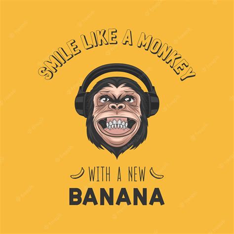 Premium Vector Smile Like A Monkey With A New Banana Vector Smiling