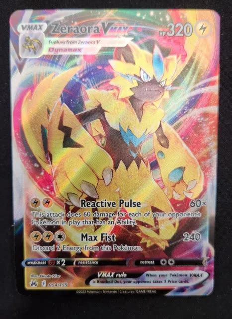 Zeraora Vmax Crown Zenith Ultra Rare Pokemon Card Nm Eur