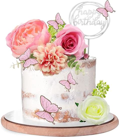 Amazon Lukinuo Pcs Boho Flower Cake Topper D Birthday Cake