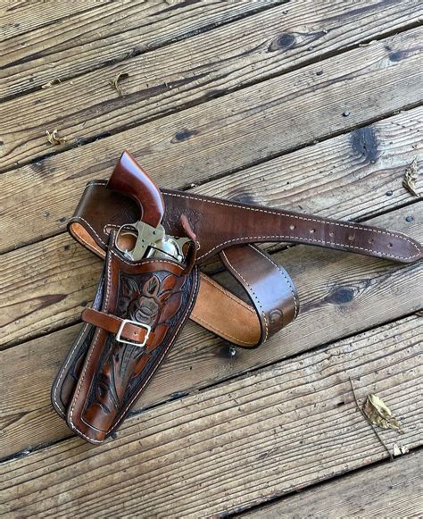 Tooled Holster and Belt - Etsy