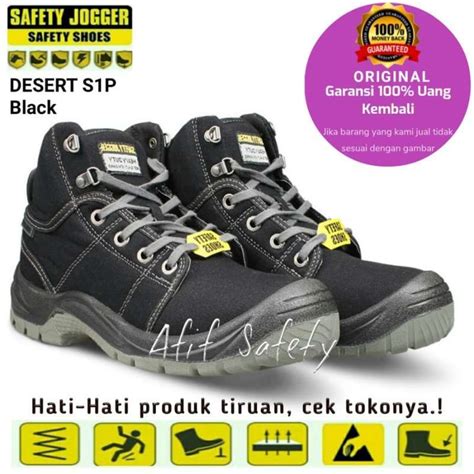 Promo Sepatu Safety Jogger DESERT S1P ORIGINAL Black Diskon 3 Di