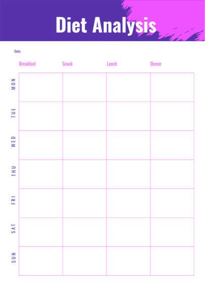 Weekly Food Chart Template