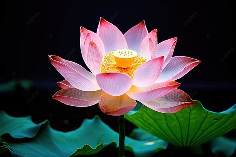 A Lotus Flower In The Dark Of Night Background Domestic Travel Flower