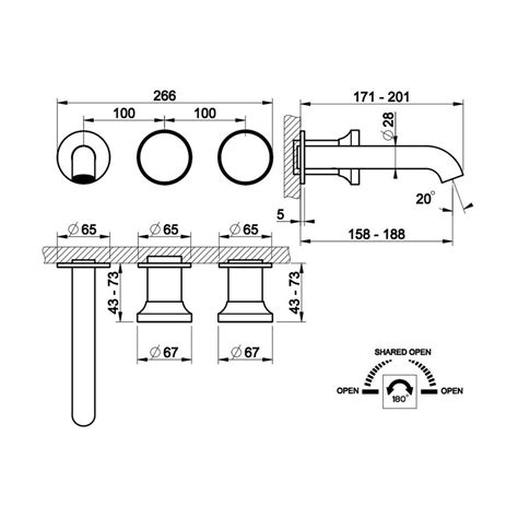 Gessi 66042 149 ORIGINI Miscelatore Vasca A Parete Con Bocca Senza