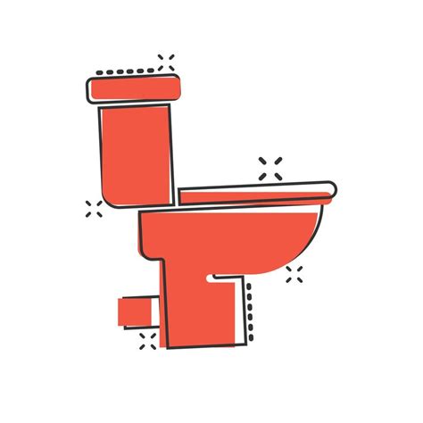 Toilet Bowl Icon In Comic Style Hygiene Cartoon Vector Illustration On