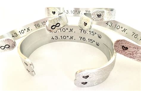 Coordinates Bracelet, Coordinate Jewelry, GPS Coordinates Bracelet ...