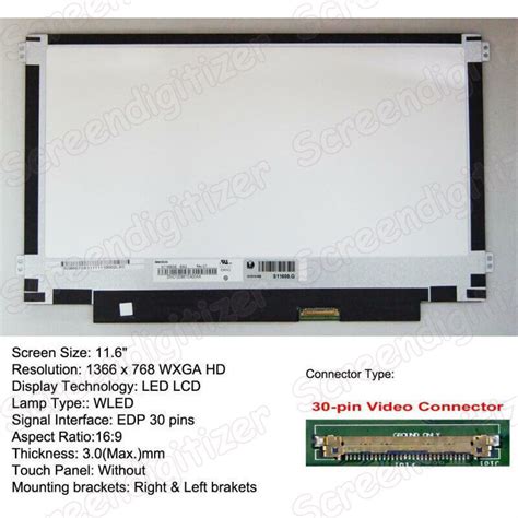 Screen Replacement For NT116WHM N42 V8 0 HD 1366x768 Matte LCD LED