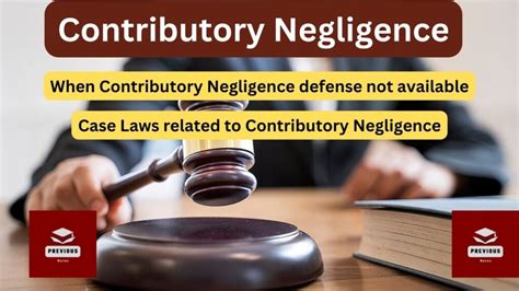 Contributory Negligence Law Of Tort Case Laws Previous Notes