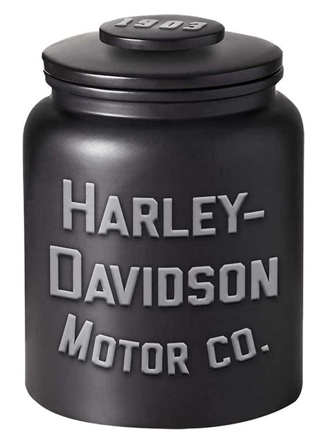 Harley Davidson® Motor Co Cookie Jar Matte Black Ceramic Jar 56 Qt