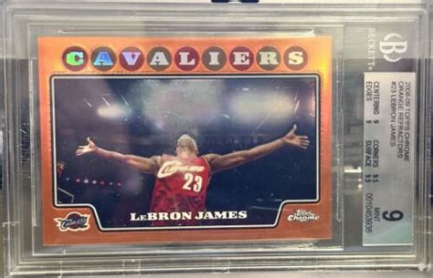 2008 09 Topps Chrome Lebron James Orange Refractor 499 BGS9 MInt EBay