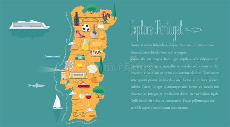 Map Of Portugal Vector Illustration Design Stock Vector Illustration