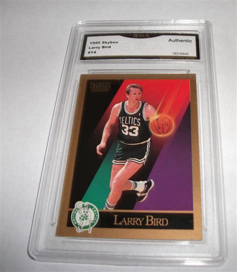 1990 Skybox Larry Bird 14 NBA Trading Card GRADED GMA AUTHE