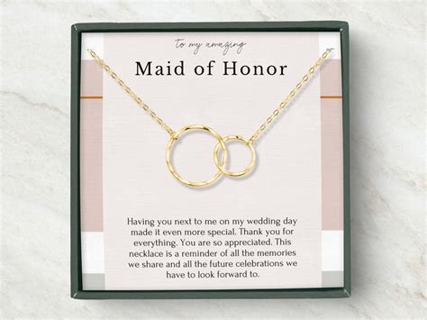 Maid Of Honor Thank You Gift From Bride Dainty Necklace In Etsy